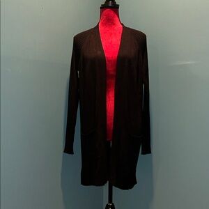 Nine West Long Black Women's Cardigan Sweater Size Medium